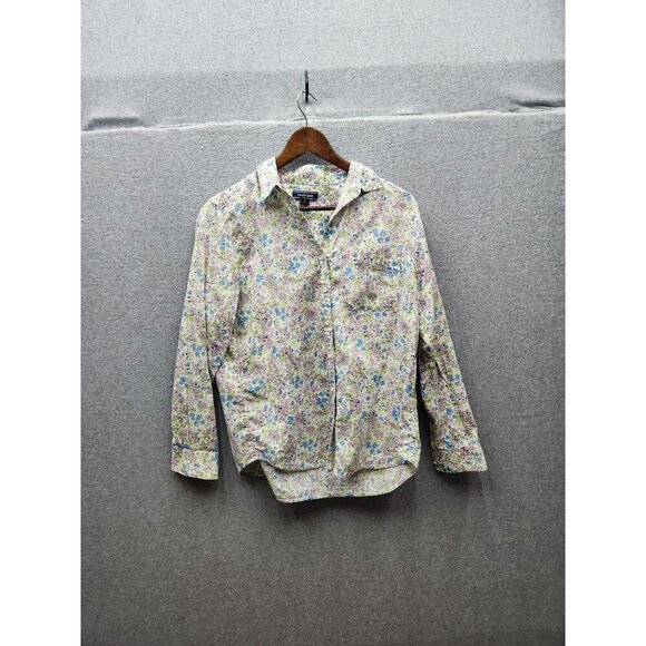 Lands End Womens Floral Button-Up Shirt S Cotton/Linen Blend - Picture 1 of 5